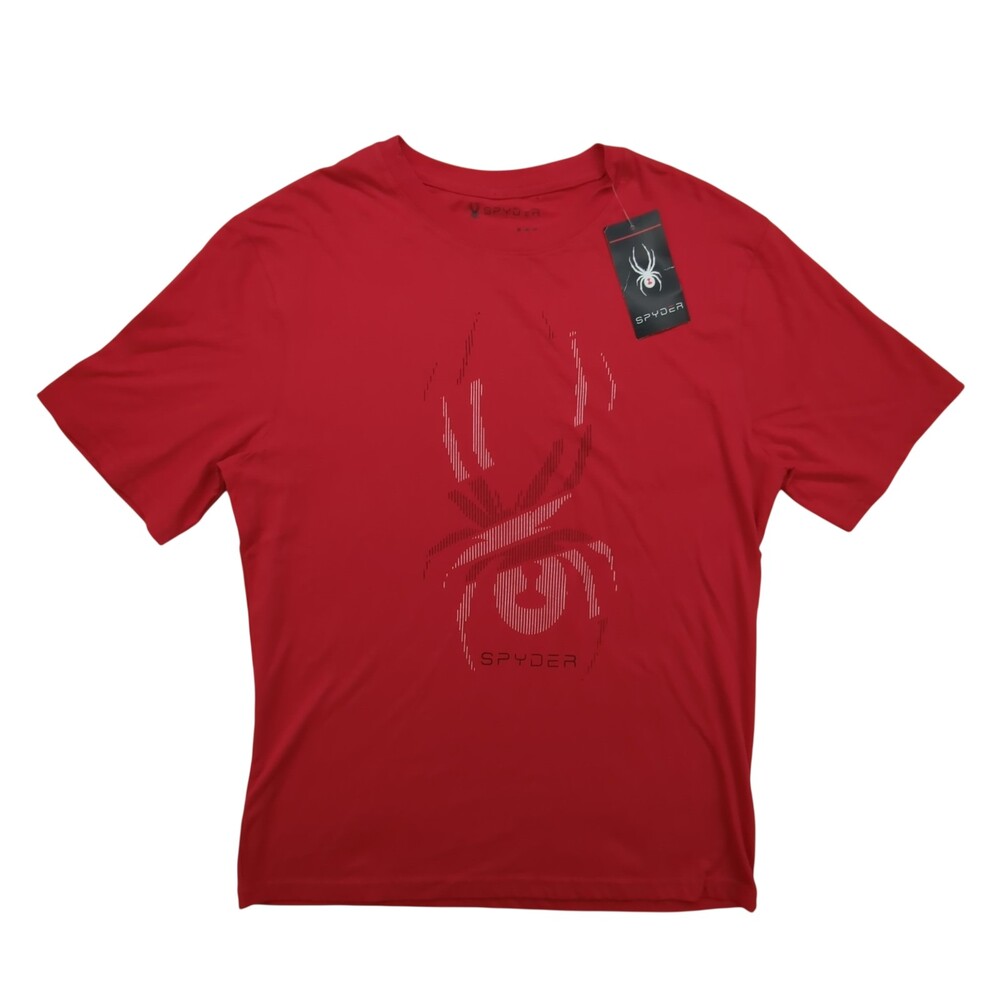 Spyder Shirt Mens Medium Red Graphic Spider Logo Short Sleeve Crewneck New